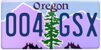 OR license plate 004GSX