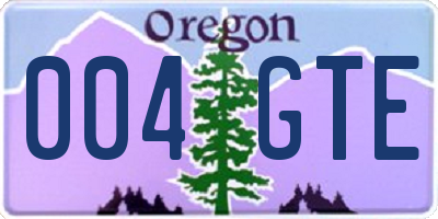 OR license plate 004GTE