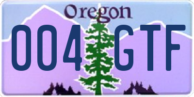 OR license plate 004GTF