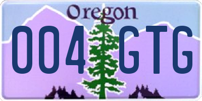 OR license plate 004GTG