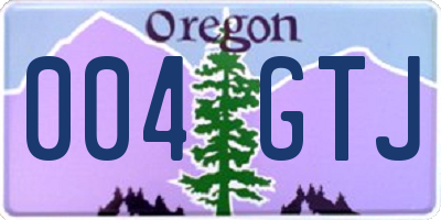 OR license plate 004GTJ