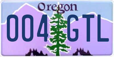OR license plate 004GTL
