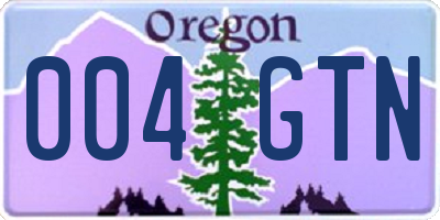 OR license plate 004GTN