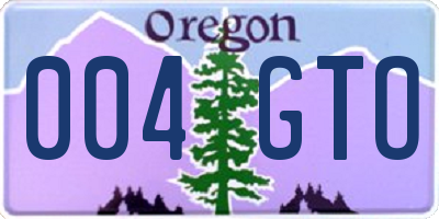 OR license plate 004GTO