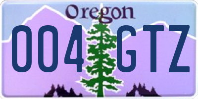 OR license plate 004GTZ