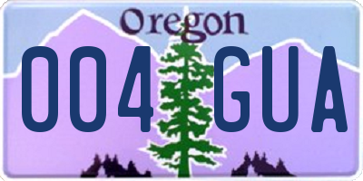 OR license plate 004GUA