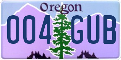 OR license plate 004GUB