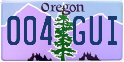 OR license plate 004GUI
