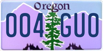 OR license plate 004GUO