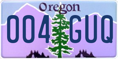 OR license plate 004GUQ