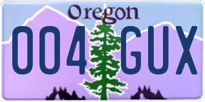 OR license plate 004GUX