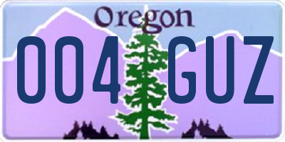OR license plate 004GUZ