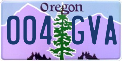OR license plate 004GVA