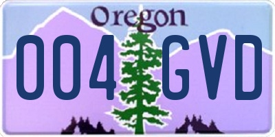 OR license plate 004GVD