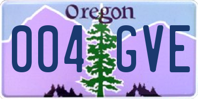 OR license plate 004GVE