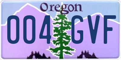 OR license plate 004GVF