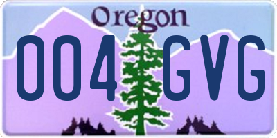 OR license plate 004GVG