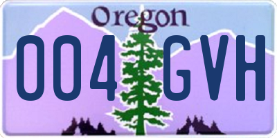 OR license plate 004GVH