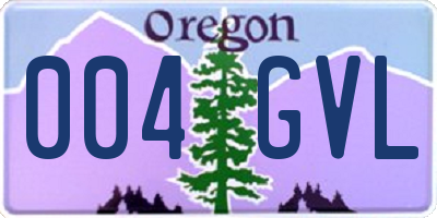 OR license plate 004GVL