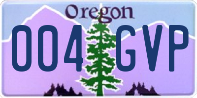 OR license plate 004GVP