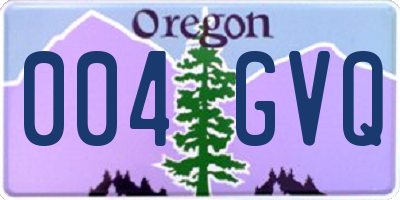 OR license plate 004GVQ