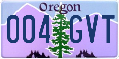 OR license plate 004GVT