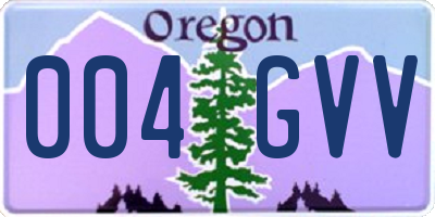 OR license plate 004GVV