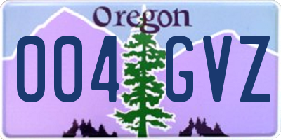 OR license plate 004GVZ