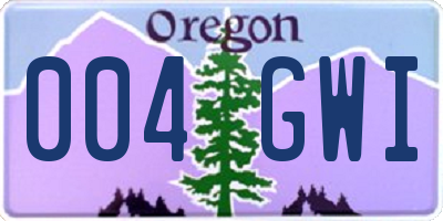 OR license plate 004GWI