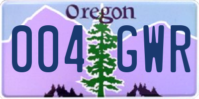 OR license plate 004GWR