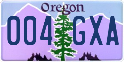 OR license plate 004GXA