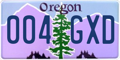 OR license plate 004GXD