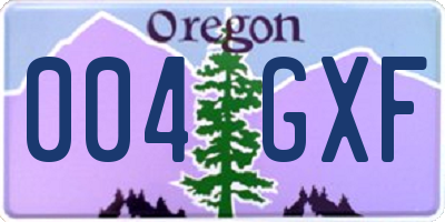 OR license plate 004GXF