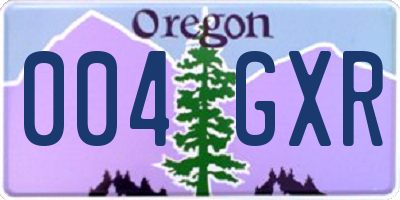 OR license plate 004GXR