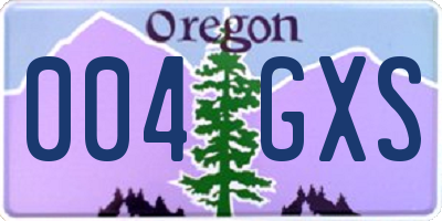 OR license plate 004GXS