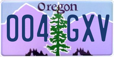 OR license plate 004GXV