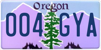 OR license plate 004GYA