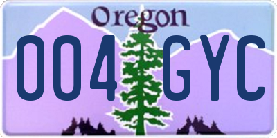 OR license plate 004GYC