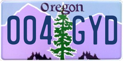 OR license plate 004GYD