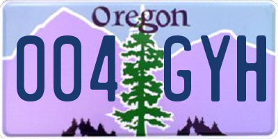 OR license plate 004GYH