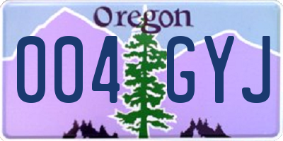 OR license plate 004GYJ