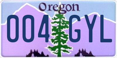 OR license plate 004GYL
