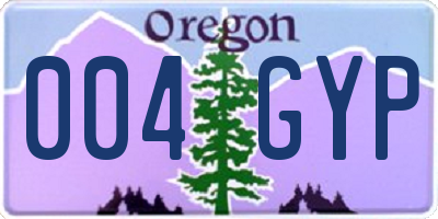 OR license plate 004GYP