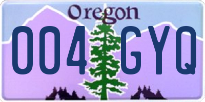 OR license plate 004GYQ