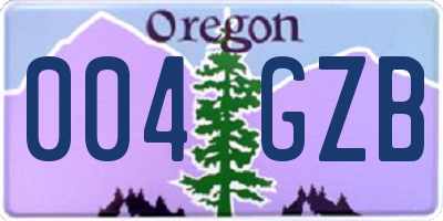 OR license plate 004GZB