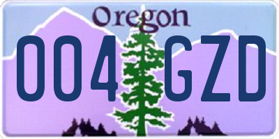 OR license plate 004GZD