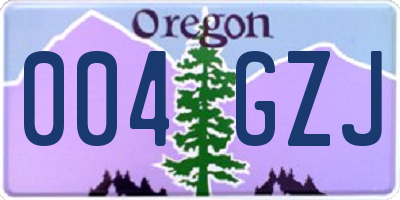 OR license plate 004GZJ