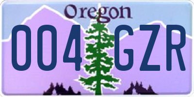 OR license plate 004GZR