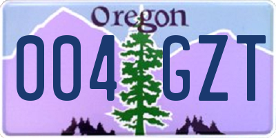 OR license plate 004GZT