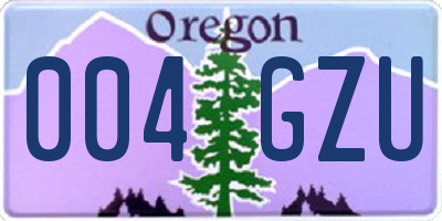 OR license plate 004GZU